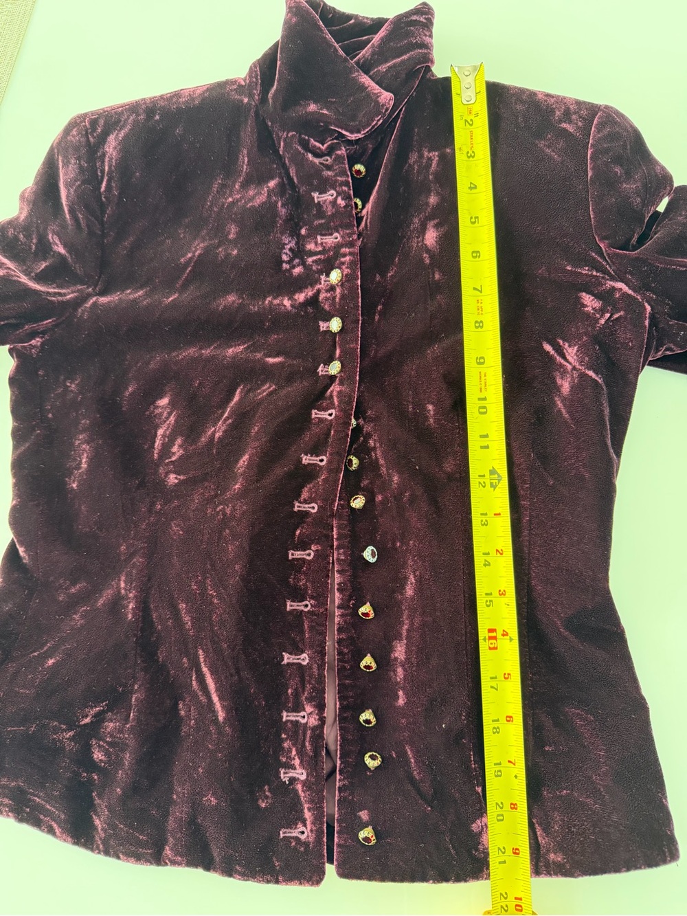 Ralph Lauren Velvet Button-Down Shirt in Deep Plum - Picture 11 of 11